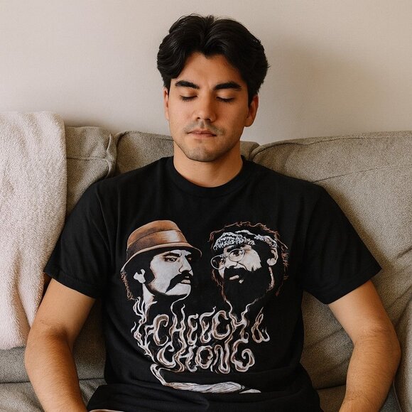 Cheech & Chong Up in Smoke Classic T-Shirt Black Unisex M - Picture 3 of 8